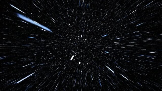 Abstract depiction of rapid space travel.