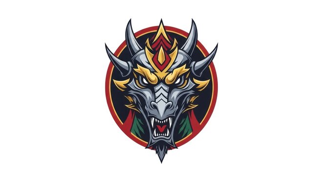 Illustration of a Dragon Head Emblem.