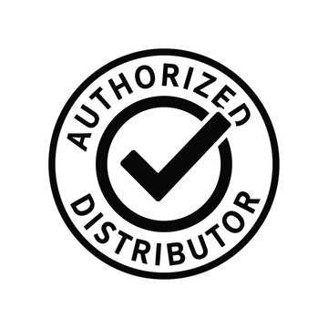 Illustration of vector authorized distributor seal or stamp with checkmark