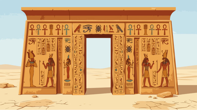 Ancient Egyptian Temple Entrance Gate.