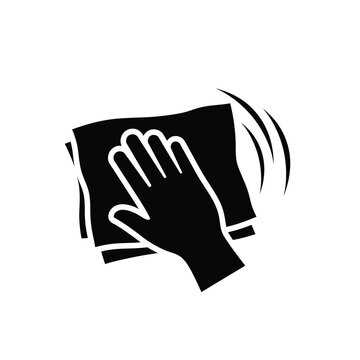 Illustration of vector hand waving goodbye with motion lines on a white background