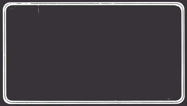 Rectangular dark gray chalkboard frame with rounded corners and white distressed border