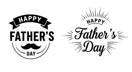 Fototapeta premium Happy fathers day typography and design elements for celebration isolated on white background