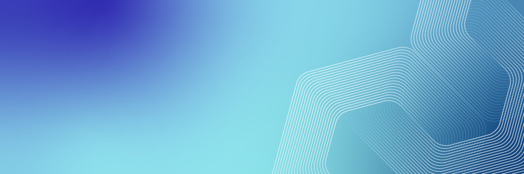 Abstract circle lines on light blue background. Geometric stripe line art design for poster, brochure, cover, website, header, web banner, presentation. modern