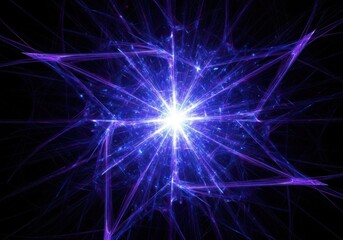 Fototapeta premium Cosmic explosion with radiant light beams and starburst energy patterns in deep space