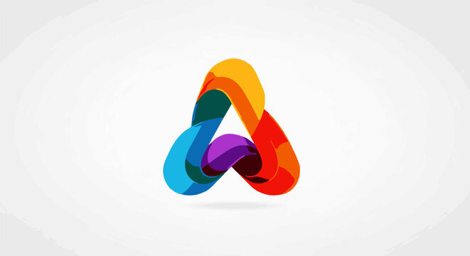 Abstract colorful loop forming a Mobius strip