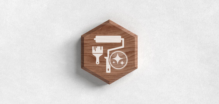 KI K&uuml;nstliche Intelligenz im Handwerk Malern und Renovieren mit Sparkles Header Illustration f&uuml;r moderne Wandgestaltung und Anstrich