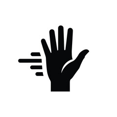Obraz premium Illustration of vector hand with motion lines symbolizing movement and action in a graphic design