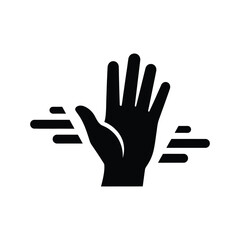 Obraz premium Illustration of vector hand with motion lines symbolizing movement and action in a dynamic graphic design element