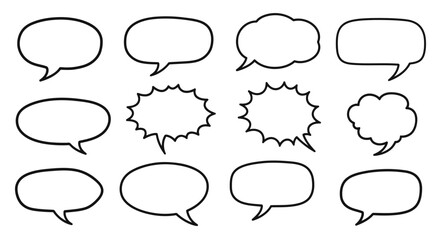 Fototapeta premium comic speech bubbles set, empty dialogue balloons