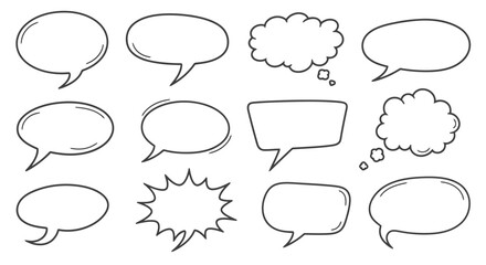 Fototapeta premium Speech bubbles and thought clouds for comic book design