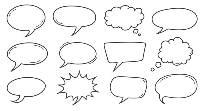 Speech bubbles and thought clouds for comic book design