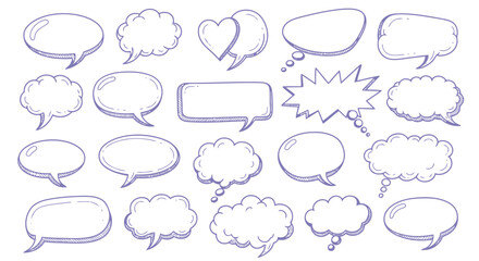 Fototapeta premium Collection of various comic speech bubbles and thought clouds