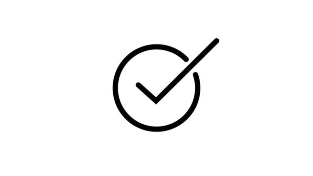 success checklist icon symbol footage animated video, looping tick icon simple animated video waith background.