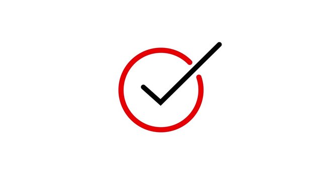 success checklist icon symbol footage animated video, looping tick icon simple animated video waith background.