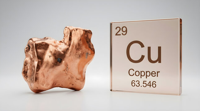  Scientific visualization of the chemical element Copper