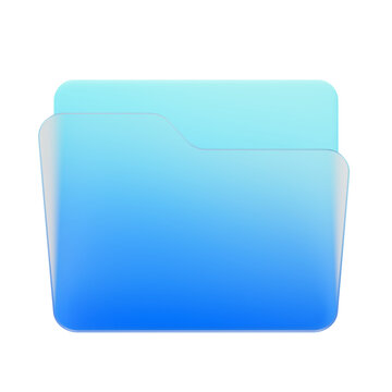 3d gradient blue folder ui icon