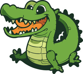 Obraz premium Vector of crocodile logo alligator logo design illustration. Wild Animals. Reptile. Easy editable layered vector illustration