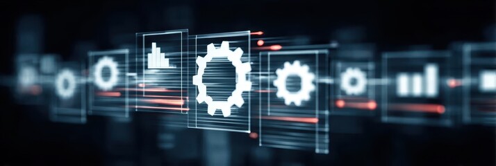 Fototapeta premium The performance of this system is tied to a tool for management that uses software and technology for a smart solution.