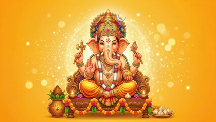 Fototapeta premium Lord Ganesha Festive Banner Design