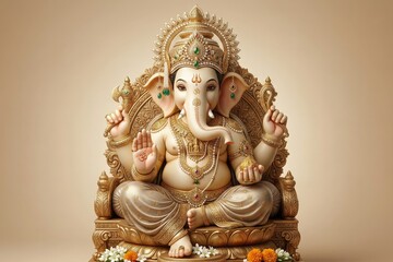 Fototapeta premium Lord Ganesha Ivory Royal Divine Idol