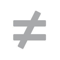 Fototapeta premium Abstract geometric symbol indicating a state of not being equal or different from something else.