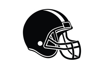 Fototapeta premium American football helmet silhouette isolated on white background.