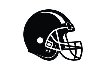Fototapeta premium American football helmet silhouette isolated on white background.