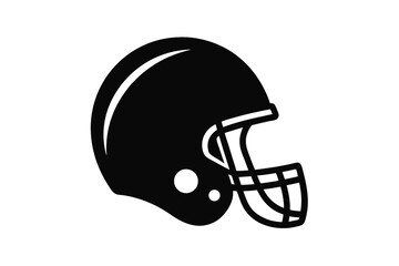 Fototapeta premium Minimalist sport equipment silhouette, american football helmet.