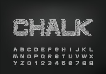 Fototapeta premium Chalk style hand drawn alphabet letters