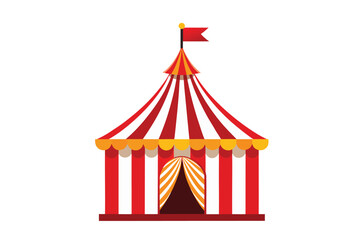 Obraz premium Carnival big top tent isolated on white background.