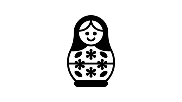 Traditional russian matryoshka doll with floral pattern on body Vector