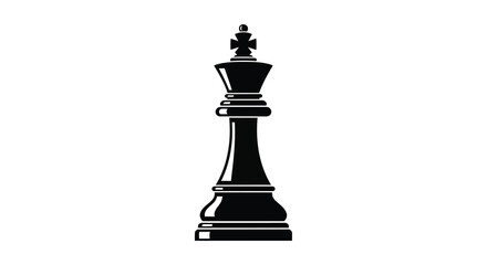 Fototapeta premium A stark black and white image features a chess king prominently displayed against a clean white background high quality professional detailed