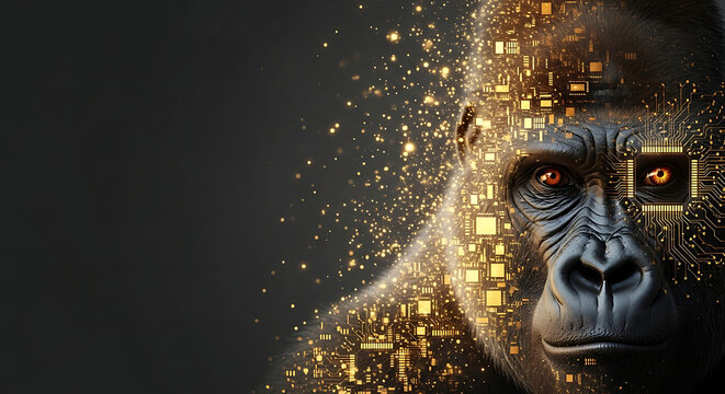 Technological Evolution A Gorilla's Gaze into the Future of Artificial Intelligence and Digital Consciousness