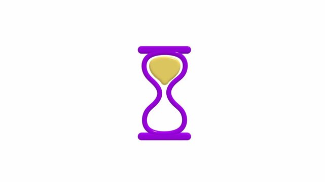 Minimal 3D hourglass animation showing time passing. Clean modern sand timer concept for deadline and waiting visuals.