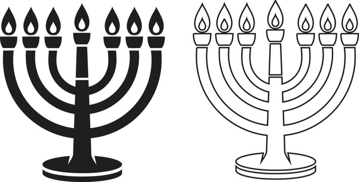 Menorahs for jewish holiday celebrations