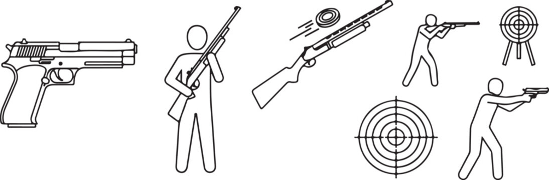 Professional office photocopier machine icon vector illustration black line art drawing of multifunctional laser printer scanner device.