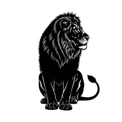 Obraz premium Majestic Lion Silhouette King of Jungle Wildlife Vector