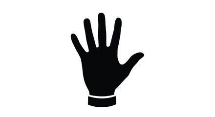 Obraz premium A stark black silhouette depicts an open human hand with fingers extended showcasing a simple iconic gesture high quality professional detailed
