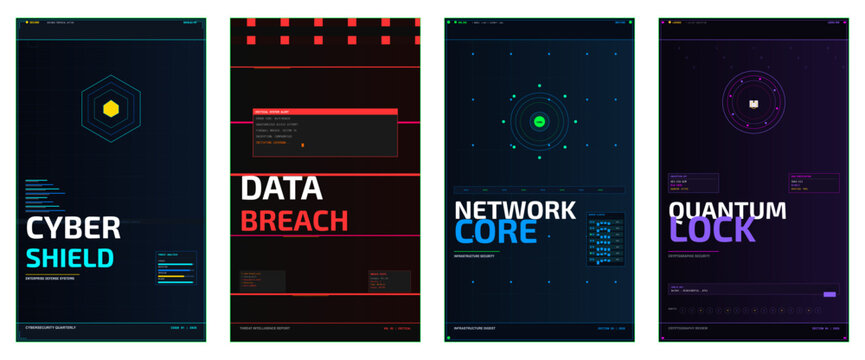 Cybersecurity poster design, digital protection advertisement, network security magazine cover, hacker defense flyer template, encryption brochure visual, data privacy editorial, cyber threat banner