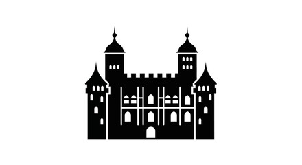 Obraz premium Black Castle Silhouette Icon.