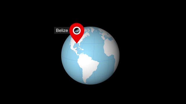 Belize Map Pointer with Global Context