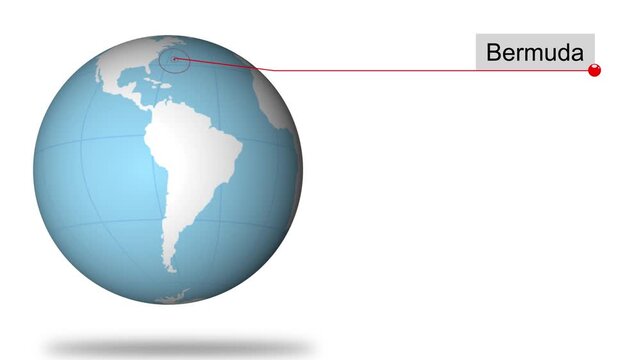 Bermuda Location on Globe for Presentation or Education
