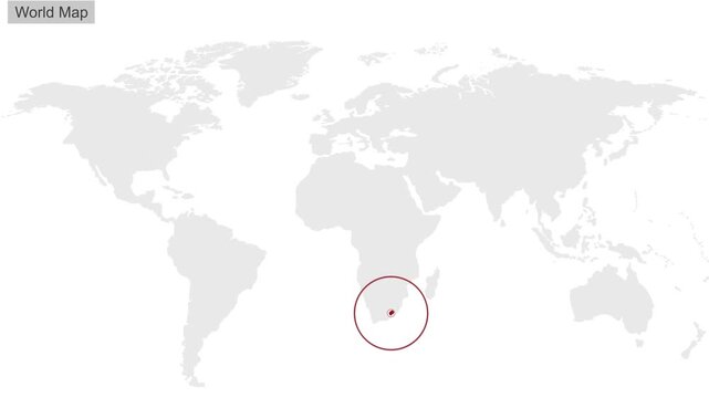 Lesotho Location on Globe for Presentation or Education