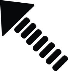 Obraz premium Arrow icon style, direction pointer symbol black monochrome vector illustration isolated on transparent background for web and app interface