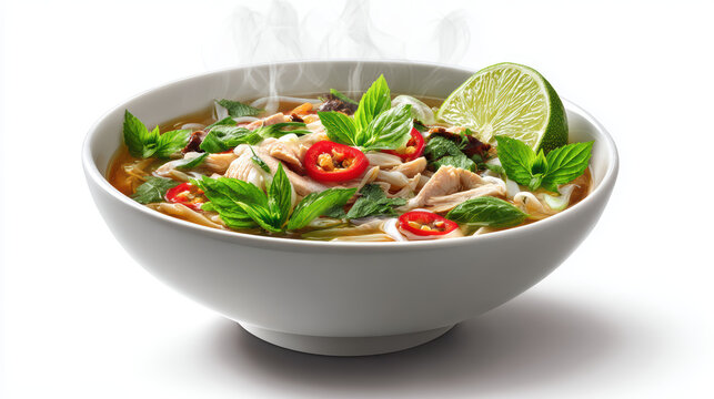 vietnamese pho ga chicken noodle soup bowl
