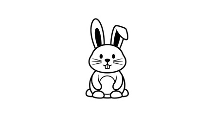 Fototapeta premium Cartoon illustration of a rabbit