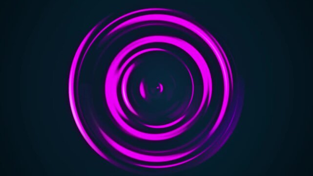 Glowing neon circle ring animation isolated on black background