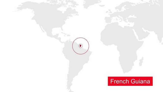 French Map Location Pointer Animation on World Map