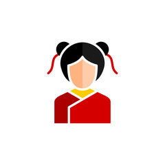 Obraz premium Girl with red ribbon